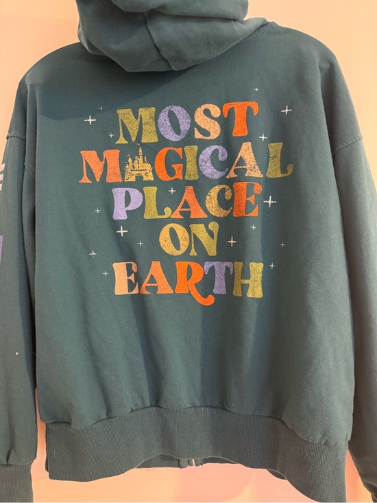 Disney Tops - Disney Parks Most Magical Place on Earth Zip Up Hoodie Green Size M